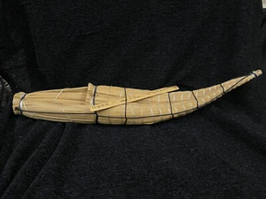 Handmade Straw Souvenirs Boat Vintage Sculpture Figurine USSR Art Corn Husk 9" - Picture 1 of 7
