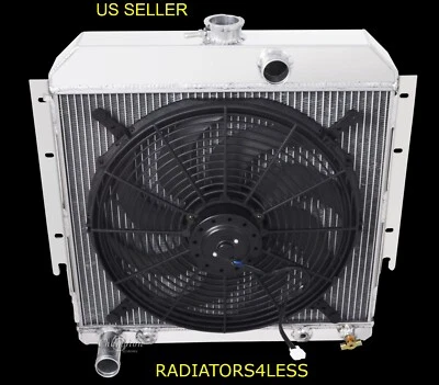 CHAMPION 3 FILAS RADIADOR ALUMINIO VENTILADOR 16" 1964 DODGE DART PLYMOUTH VALIANT CUDA Foto 1 de 2