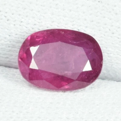 1.64 ct BEST GRADE LUSTROUS UNHEATED" PINKISH RED NATURAL RUBY OVAL See Vdo ON - Image 1 of 3