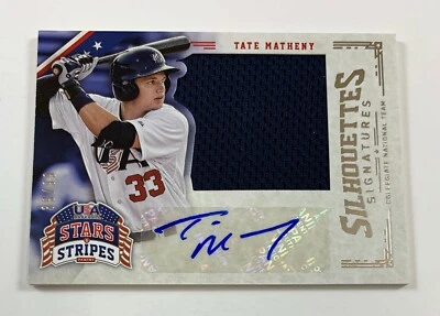 2015 Panini Tate Matheny USA Baseball Stars & Stripes Auto Relic Card AR22 - Image 1 of 2
