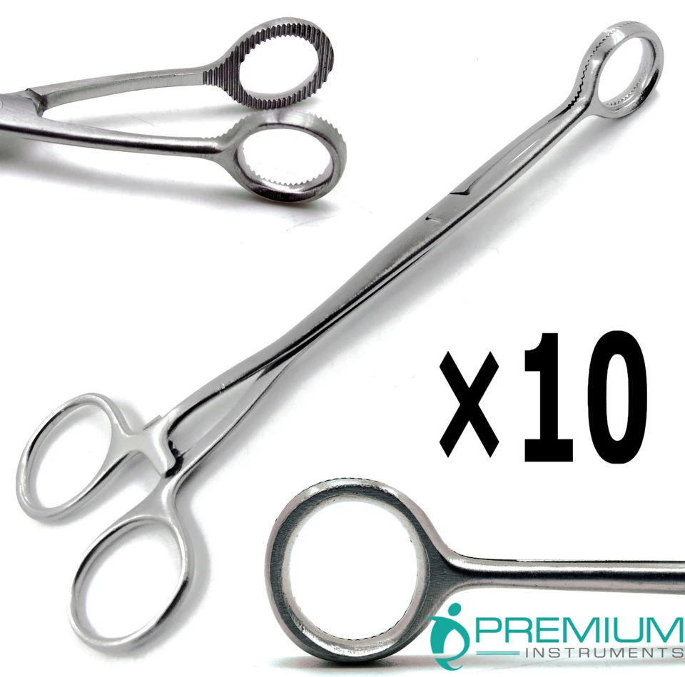 10 Piezas Pinzas Quirúrgicas Collins Lengua Pinzas 6.5" Mandíbulas Ancho 20mm Herramientas Foto 1 de 4