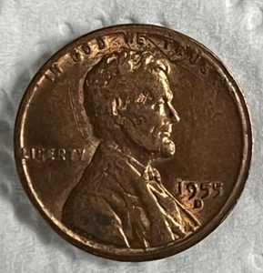 RARO 1955-D Centavo de Trigo Desplazamiento Error Moneda Reverso y Anverso L En Borde Die Mark - Imagen 1 de 13