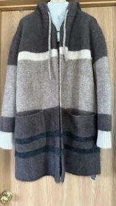 James Perse Hooded Cardigan coat Size 2 Wool Mohair - Picture 1 of 9