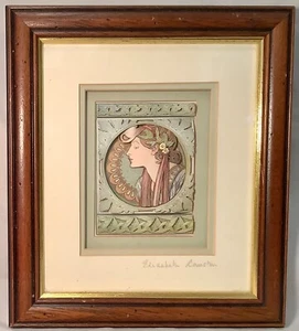 Vintage Elizabeth Causton Matted & Framed 3D Decoupage Art Signed England - Picture 1 of 6