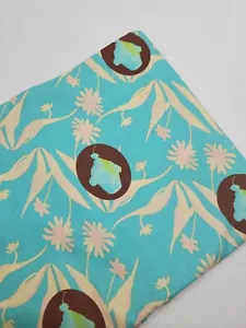 Tina Givens Fabric Fairy Tiptoes Cupcakes Aqua Cream Cotton Sew Quilt ONE YARD - Picture 1 of 2