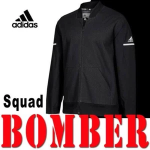 LIMITED MEN'S ADIDAS TEAM SQUAD BOMBER JACKET CLIMALITE SPORT BLACK MEDIUM - Picture 1 of 12