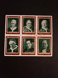 Ajman 1971 Christmas Postage set of 6 POPES in sheetlet Of 6. - Picture 1 of 1