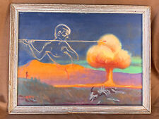 Edmond DeLavy Original Painting Listed NM Artist A Bomb Test w Native Spirit WOW
