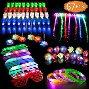 67 PCs LED Light Up Toys Party Favors Glow in the Dark Party Supplies - Picture 1 of 7