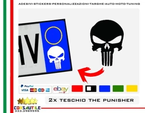 2X ADESIVO TESCHIO THE PUNISHER STICKER per AUTO MOTO TARGA PRESPAZIATO VINILE - Bild 1 von 1