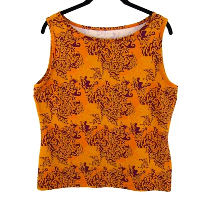 Camiseta sin mangas Royal Robbins naranja púrpura abstracta floral para mujer talla L sin mangas Foto 1 de 4