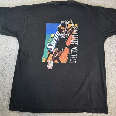Vintage New Jersey Nets Kerry Kittles Sprite T-Shirt Men's XL Black 90s Y2K NBA - Image 1 of 4