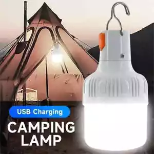 USB Rechargeable Outdoor Portable Hook Up 60W Emergency Light LED Lamp Bulbs - Picture 1 of 7