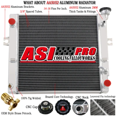 ASI PERFORMANCE For Toyota Forklift Radiator All Aluminum Core Cooling Radiator 3 Row ASI