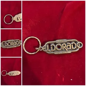 Messingfarben Vintage El Dorado Hotel und Casino Reno Nevada Schlüsselanhänger 3,75" - Bild 1 von 4