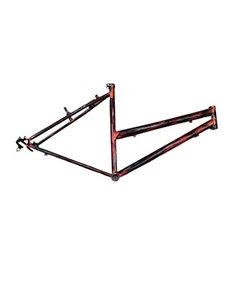 TELAIO BICI BICICLETTA ACCIAO 26 MTB DONNA NERO/ROSSO H46 - Foto 1 di 1