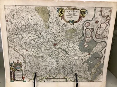 C. 1635 Flandriae (Flanders) Ghent Belgium Willem Janszoon Blaeu Hand-Colored - Image 1 of 4