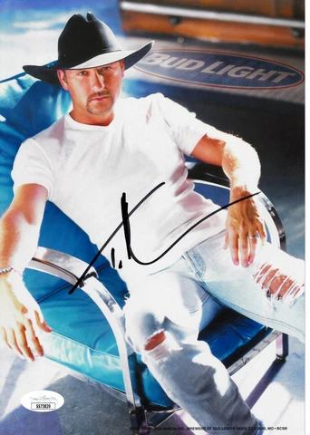 Tim McGraw autographed signed autograph auto Bud Light 7x10 promo photo JSA COA Cover
