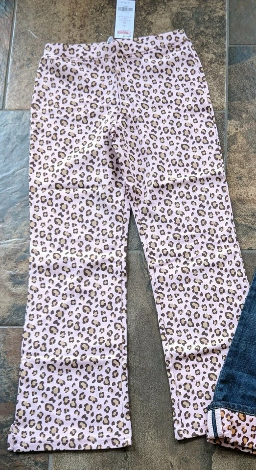 Pantalones Tejidos Gymboree KITTY GLAMOUR Talla 9 Rosa Marrón Estampado Leopardo Nuevos con Etiquetas Foto 1 de 1