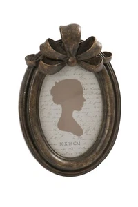 WOOD BOW PICTURE FRAME OVAL 10 X 15cm FREESTANDING PHOTO FRAME IMAGE HOLDER - Picture 1 of 1