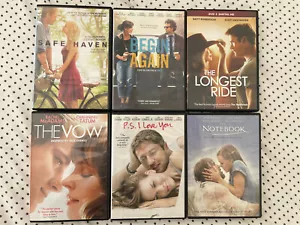 6 DVD Box Begin Again,Longest Ride,Safe Haven,PS I Love You,The Notebook,The Vow - Picture 1 of 4