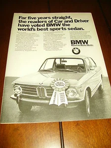 BMW SPORTLIMOUSINE 1972 ***ORIGINAL DRUCKANZEIGE*** - Bild 1 von 1