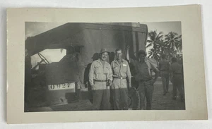 WWII US Army Soldiers w/ Truck 0927 Tropical Island Scene 1945 Pacific Theater - Picture 1 of 19