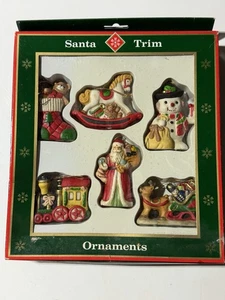 Vintage Santa Trim a Home 6 Holiday Ornaments Set mit OVP - Bild 1 von 3