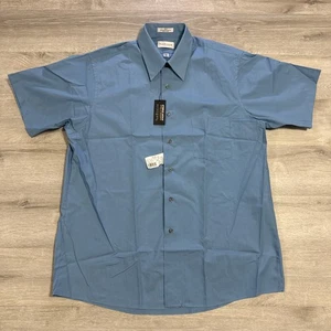 Van Heusen Dress Men’s Light Blue Short Sleeve Button-Down NWT Size 16.5 - Picture 1 of 5