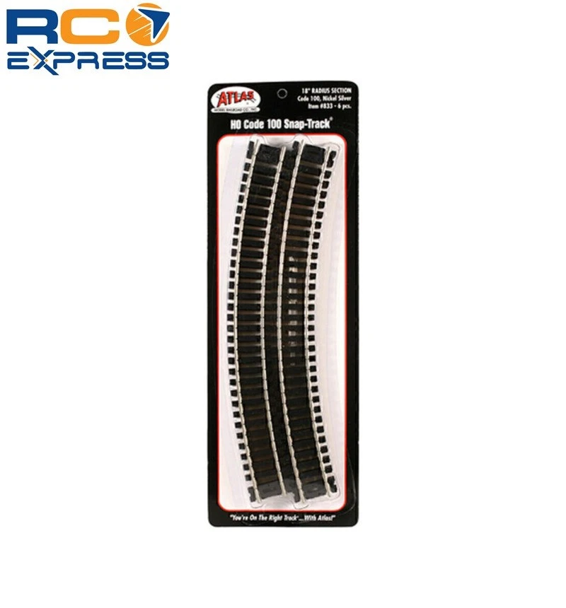 Atlas Trains HO C100 18 Radius Curve (6) ATL833 - Image 1 of 1