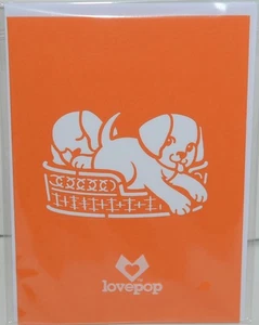 Lovepop LP1535 Dog Family Pop Up Card White Envelope Cellophane Wrapped - Picture 1 of 7
