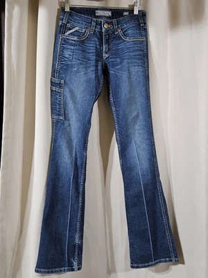 Pantalones de mezclilla Ariat Rebar DuraStretch remachadores para mujer talla 26L tiro medio bota 27x34 Foto 1 de 4