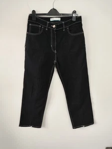 Pantalones de mezclilla rectos informales negros Next para mujer talla 12 bolsillos de mezcla de algodón  - Imagen 1 de 8