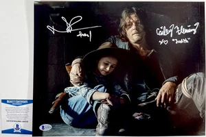 Norman Reedus & Cailey Fleming Signed The Walking Dead 11x14 Photo TWD BAS COA - Picture 1 of 5