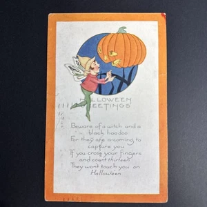 Vintage/Antique 1915-1920s Halloween Greeting Postcard Geo. C. Whitney Mfg. Co. - Picture 1 of 4