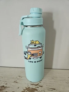 Life Is Good Stainless Steel Water Bottle Jake Dog Van Beach - Picture 1 of 8
