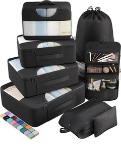 8 Set Packwürfel für Reise Essentials, Koffer Organizer Taschen Set für Lu... - Bild 1 von 9