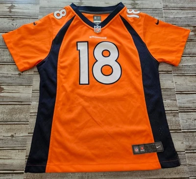 Camiseta naranja Nike #18 de los Denver Broncos NFL para niñas L 14 Peyton Manning Foto 1 de 4