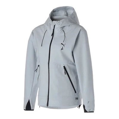 $170 Chaqueta PUMA Seasons Raincell Impermeable Exterior Cremallera Completa Gris Para Mujer Talla XS Foto 1 de 2