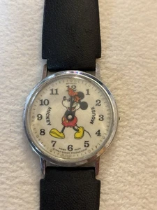Vintage Disney Bradley Mickey Mouse Pie Eyed Swiss Watch 47 34mm Missing Crown - Bild 1 von 17