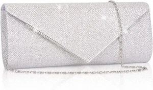 Larcenciel Pochette Donna, Glitterata Borsa da Sera Borsa a Tracolla con Catena - Foto 1 di 4