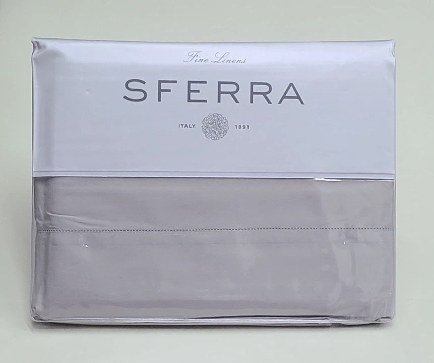 SFERRA Leonardo Solid White Twin Sheet Set 3pc 100 Cotton Percale Italy