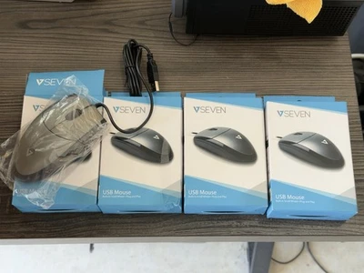 MV3000010-5NC Full size USB Optical Mouse - Silver / Gray (qty 4 Lot) - Image 1 of 4