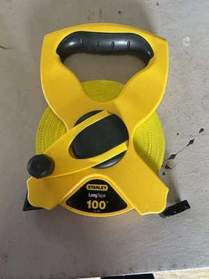Fita Stanley Contractor grau 100 pés medida 34-790 carretel aberto fita longa 100' - Imagem 1 de 4
