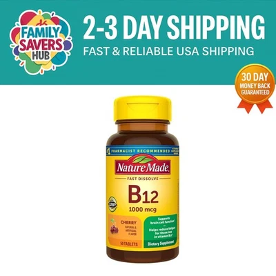Vitamina B12 1000 Mcg feita na natureza, fácil de tomar sublingual B12 para metabolismo energético - Imagem 1 de 4