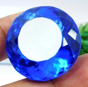 Piedras preciosas sueltas naturales 140,45 quilates azul Tanzania de tanzanita corte redondo certificadas - Imagen 1 de 8