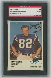 1961 FLEER RAYMOND BERRY AUTO PSA BALTIMORE COLTS #33 AUTHENTIC SIGNATURE - Picture 1 of 2