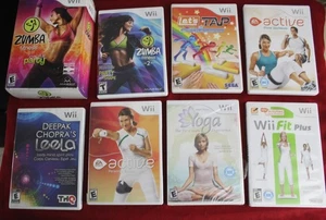 Nintendo Wii 8 Games Zumba Fitness + Zumba 2 Active Let's Tap Sealed Yoga  & Fit - Picture 1 of 14