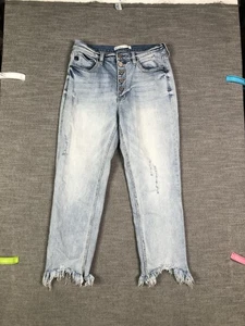 KanCan Maurices Jeans Damen 28 Light Wash Button Fly Raw Hem Distressed Ankle - Bild 1 von 11