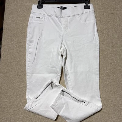 Pantalón Corto Nine West Blanco Heidi Pull-On Cintura Elástica Para Mujer Talla 4 Cremallera Pierna Foto 1 de 4